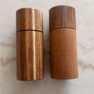 Vintage Wooden Salt Shaker and Pepper Grinder Twist Mechanism Farmcore Country